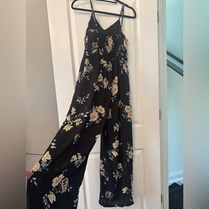 Xhilaration Black Floral Jumpsuit